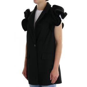 GILET CON ROUCHES NERO